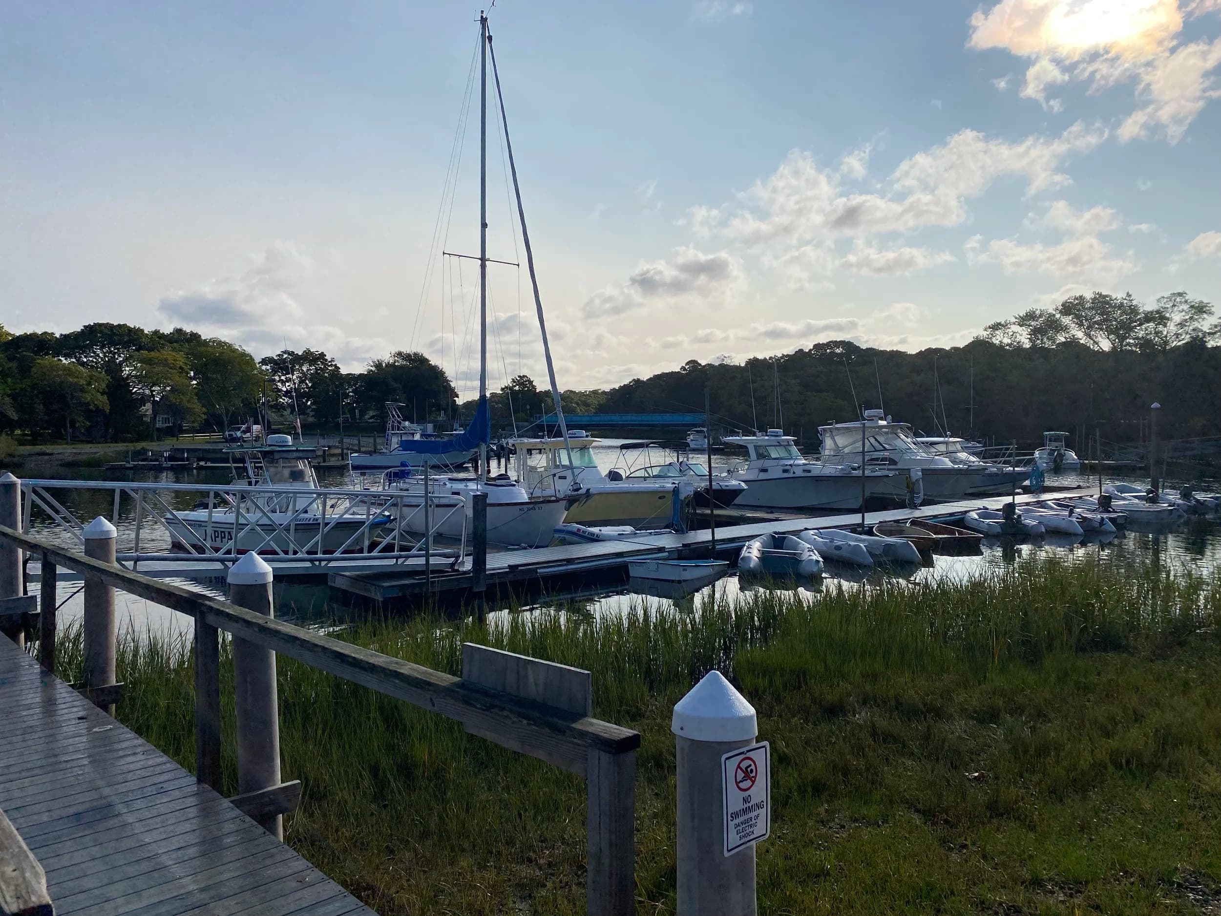 Evening light on the docks at Scallop Bay Marina